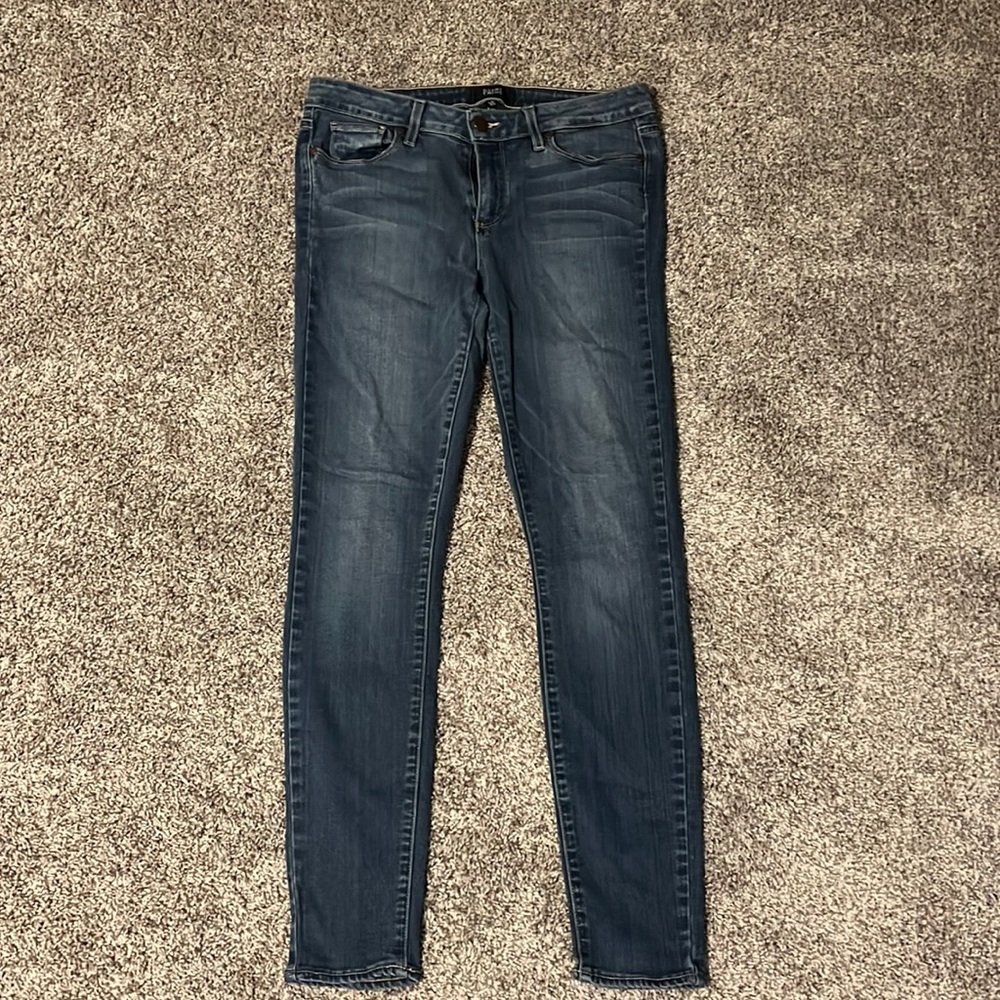 Paige medium wash skinny jeans
